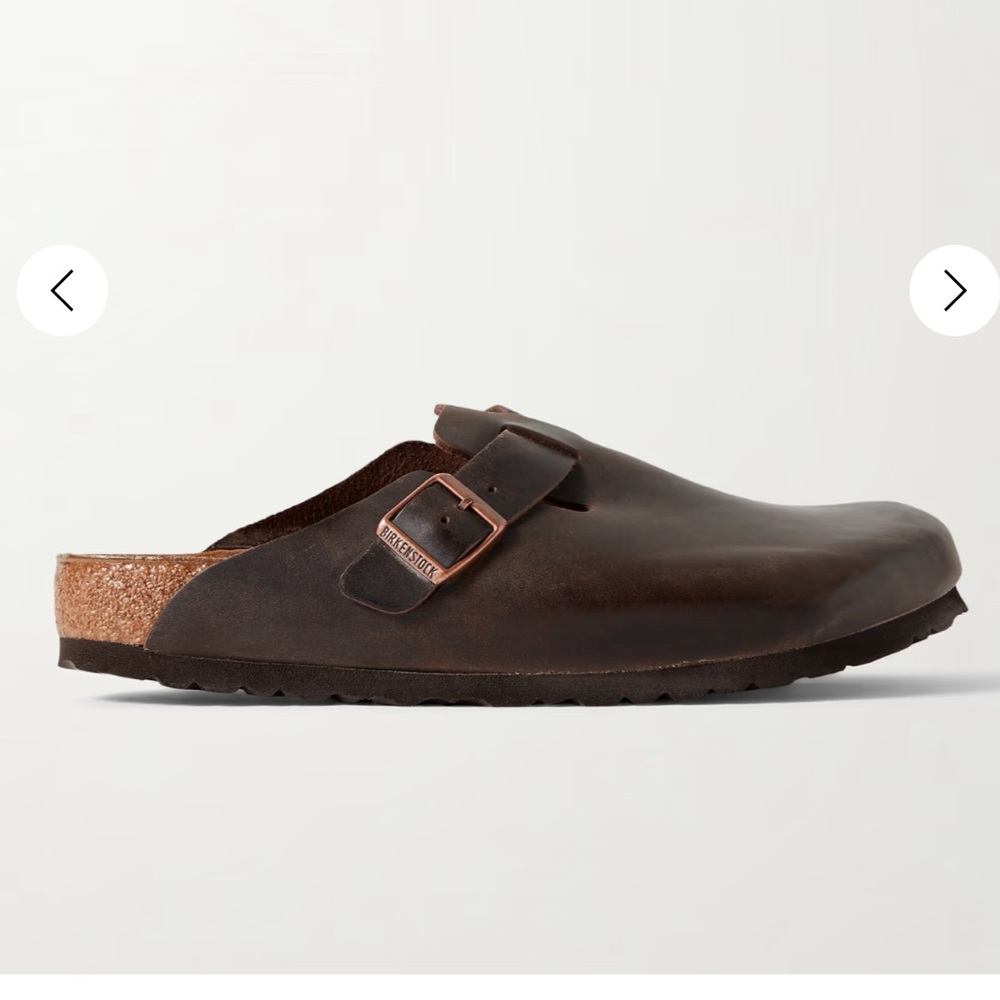 Birkenstock Chocolate Habana Brown Oiled Leather Boston Clogs 41
